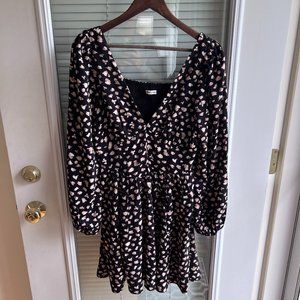 Long-Sleeve Corset Mini Dress